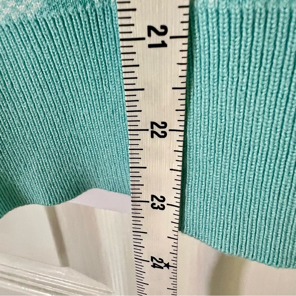 Draper James Women’s Gingham Turquoise & White Cardigan Sz L Preppy Academia - Picture 7 of 7